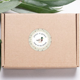 ワンラッキーダックマラード1歳の誕生日のお祝い ラウンドシール