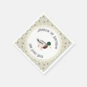 ワンラッキーダックマラード1歳の誕生日 スタンダードカクテルナプキン (角)