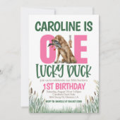 ワンラッキーダック狩りファースト誕生日 招待状 (正面)