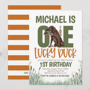 ワンラッキーダック狩りファースト誕生日 招待状