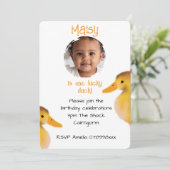 ワンラッキーダック誕生日 招待状 (スタンド正面)