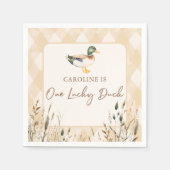 ワンラッキーダック1stバースデーナプキンス スタンダードカクテルナプキン (正面)