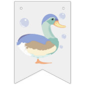 ワンラッキーダック&バブルファースト誕生日パステル バンティングフラッグ (第1の旗)