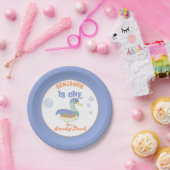 ワンラッキーダック&バブルファースト誕生日パステル ペーパープレート (パーティー)