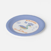 ワンラッキーダック&バブルファースト誕生日パステル ペーパープレート (アングル)