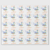 ワンラッキーダック&バブルファースト誕生日パステル ラッピングペーパー (フラット)