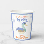 ワンラッキーダック&バブルファースト誕生日パステル 紙コップ (裏面)