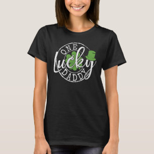 ワンラッキーダディおもしろいーファーアイリッシュクローバーズサンパー Tシャツ