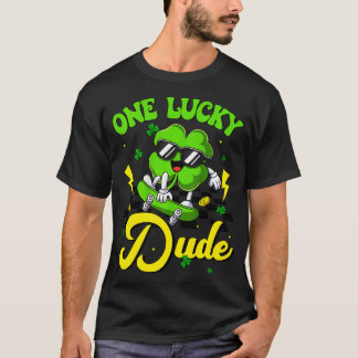 ワンラッキードゥデおもしろいSt patricks dayスケートボード Tシャツ