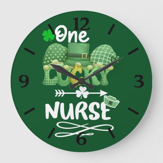ワンラッキーナースと格言 ラージ壁時計 (正面)