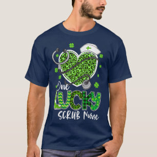 ワンラッキーナーススクラブRN ICU ERSt patricks dayニュー Tシャツ