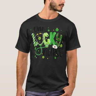 ワンラッキーナースライフレオパードシャムロックアイリッシュサンパ Tシャツ