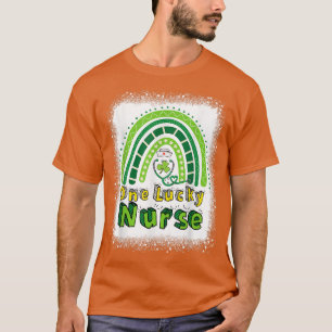 ワンラッキーナースラッキーレインボーシャムロックSt patricks Tシャツ