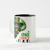 ワンラッキーパパアイリッシュステップ踊り ツートーンマグカップ (正面左)