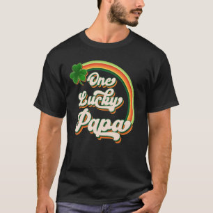 ワンラッキーパパイおもしろいリッシュクローバーサンパトリックのダ Tシャツ