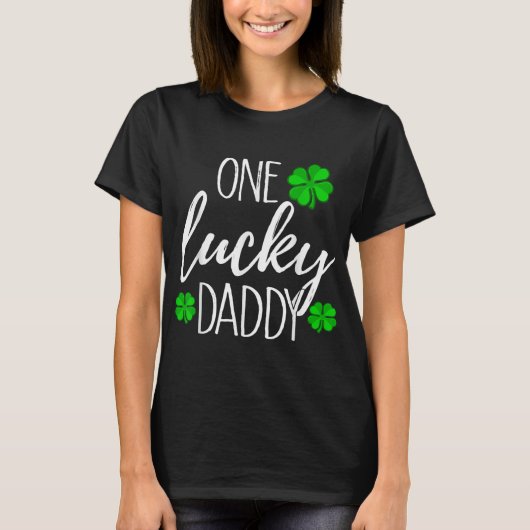 ワンラッキーパパマッチングSt patricks day Tシャツ (正面)