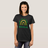 ワンラッキーホームスクール母レインボーSt patricks dayS Tシャツ (正面フル)