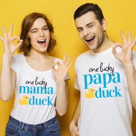 ワンラッキーマアヒル1st誕生日お祝い tシャツ