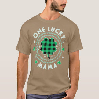ワンラッキーママアイリッシュSt patricks dayシャームロックグレ Tシャツ