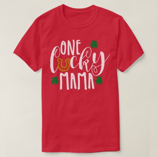 ワンラッキーママSaint patricks dayセントパティスママM Tシャツ (デザイン正面)