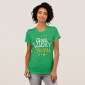 ワンラッキーママSt patricks dayアイリおもしろいッシュ Tシャツ (正面フル)