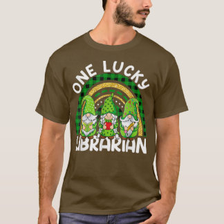 ワンラッキーライブラリアン格言St patricksレインボー714 Tシャツ
