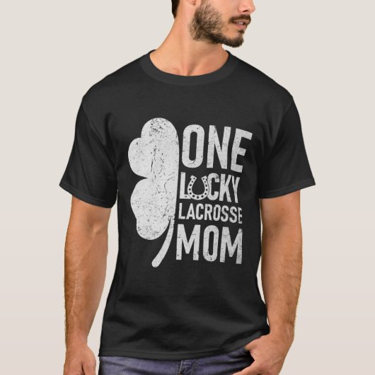 ワンラッキーラクロスママおもしろいマッチングSt patricks Tシャツ (正面)