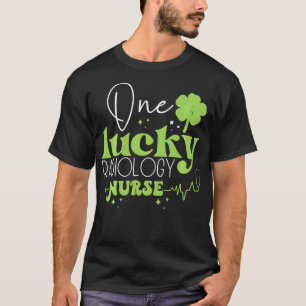 ワンラッキーラジオロジーナーススクラブおもしろいSt patricks Tシャツ