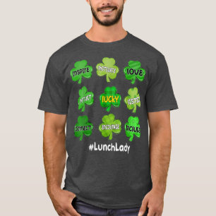ワンラッキーランチレディーアイリッシュシャムロックレインボーセントパット Tシャツ