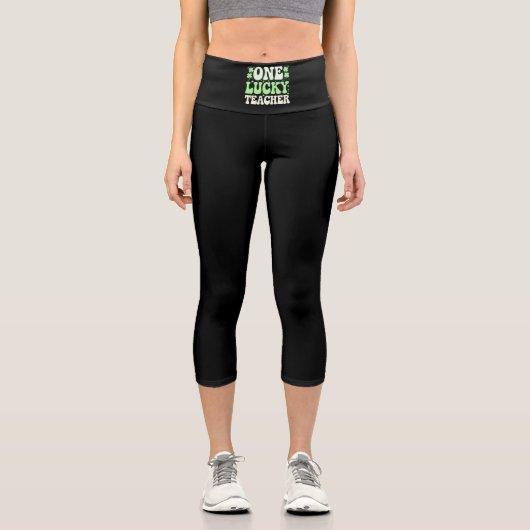 ワンラッキー先生グルーヴィレトロ先生St patricks カプリレギンス (正面)