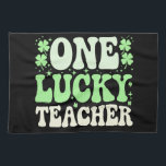 ワンラッキー先生グルーヴィレトロ先生St patricks キッチンタオル<br><div class="desc">ワンラッキー先生グルーヴィレトロ先生セントパトリックの日</div>