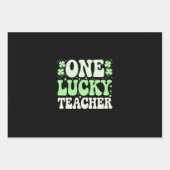 ワンラッキー先生グルーヴィレトロ先生St patricks ラッピングペーパーシート (正面)