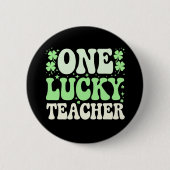 ワンラッキー先生グルーヴィレトロ先生St patricks 缶バッジ (正面)