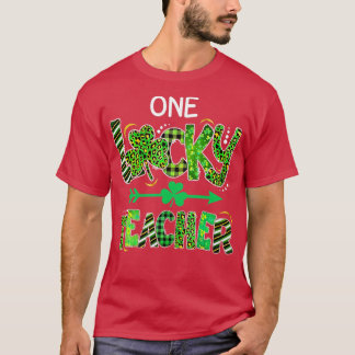 ワンラッキー先生シャムロックヒョウ Tシャツ