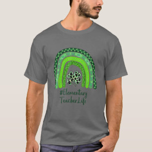 ワンラッキー先生セントパトリックの日エレメンタリーテック Tシャツ