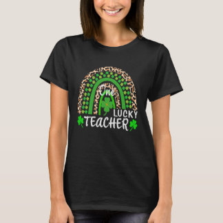 ワンラッキー先生ヒョウレインボーセントパトリック2019s tシャツ