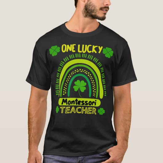 ワンラッキー先生レインボースクールSt Patricku2019s Tシャツ (正面)