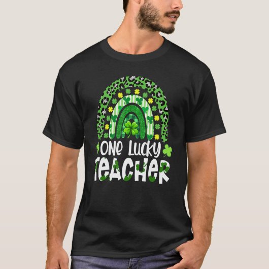 ワンラッキー先生レインボー先生St patricks day Tシャツ (正面)