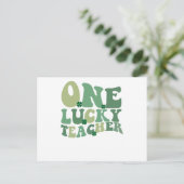 ワンラッキー先生St patricks dayレトログルーヴィ ポストカード (スタンド正面)