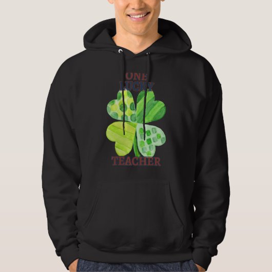 ワンラッキー先生St patty's dayユーモア引用文 パーカ (正面)