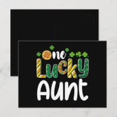 ワンラッキー叔母マッチングファミリーセントパトリックの日 ポストカード (正面/裏面)