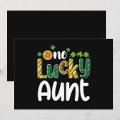 ワンラッキー叔母マッチングファミリーセントパトリックの日 招待状 (正面/裏面)