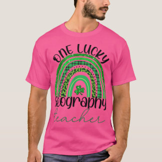 ワンラッキー地理先生セントパトリックの日レオパ Tシャツ