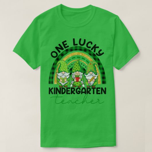 ワンラッキー幼稚園先生格言St patricksD Tシャツ (デザイン正面)