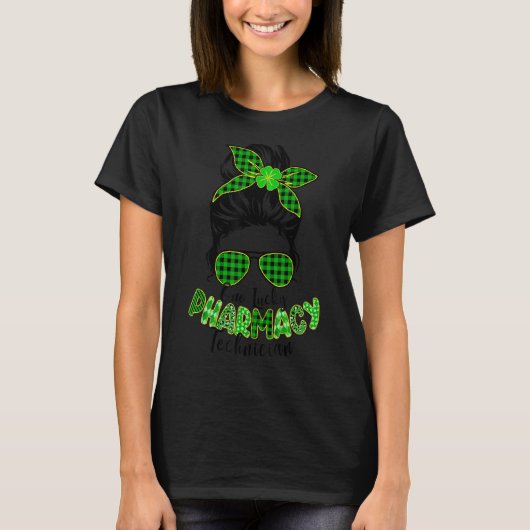 ワンラッキー薬剤師技能士聖パトリックSデイMes Tシャツ (正面)