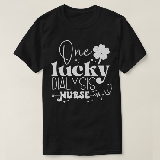 ワンラッキー透析ナーススクラブおもしろいSt patricksD Tシャツ (デザイン正面)