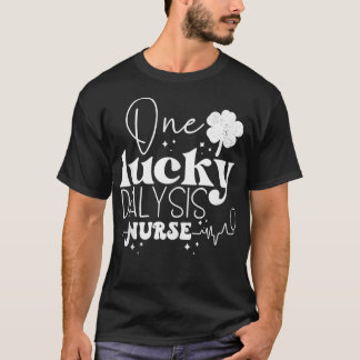 ワンラッキー透析ナーススクラブおもしろいSt patricksD Tシャツ