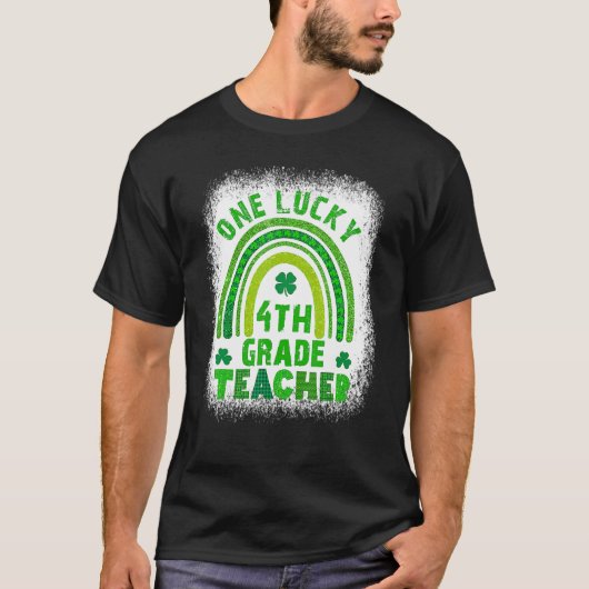 ワンラッキー4th先生St patricks day漂白 Tシャツ (正面)