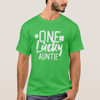 ワンラッキーAuntie St. Patrick's Day Matching Pajama Tシャツ