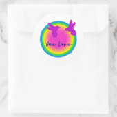 ワンラブクラシックラウンドステッカー ラウンドシール (バッグ)